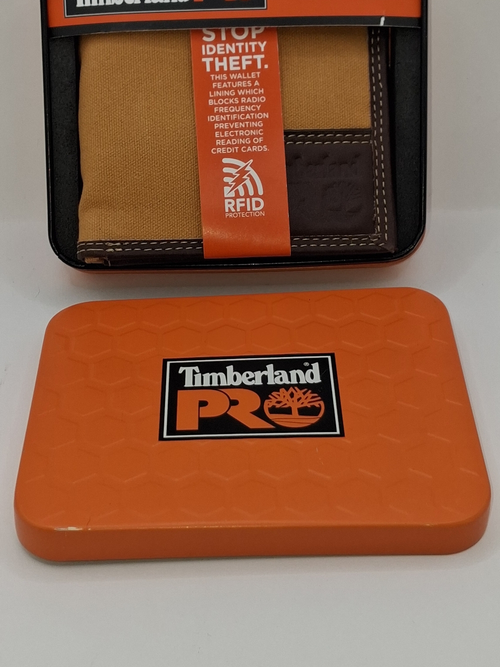 Timberland PRO Canvas Wallet in Orange and Brown